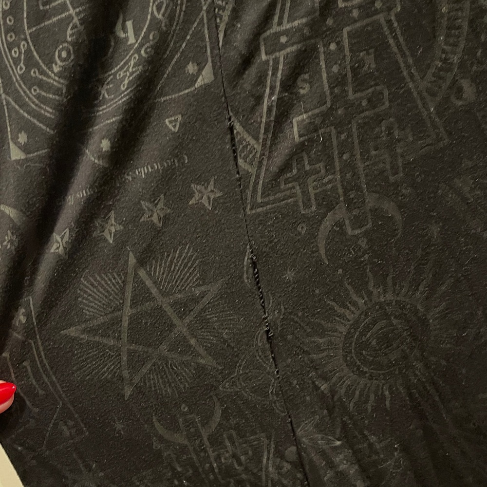 Killstar Black Maxi Skirt with Occult Patterns - Picture 4 of 9